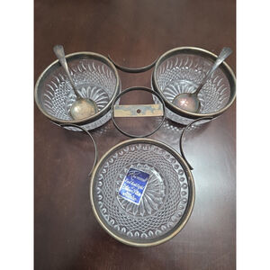 Raimond, Hand Made Crystal & Silver Plate Rimed Cut Glass Bowl - England, Plus